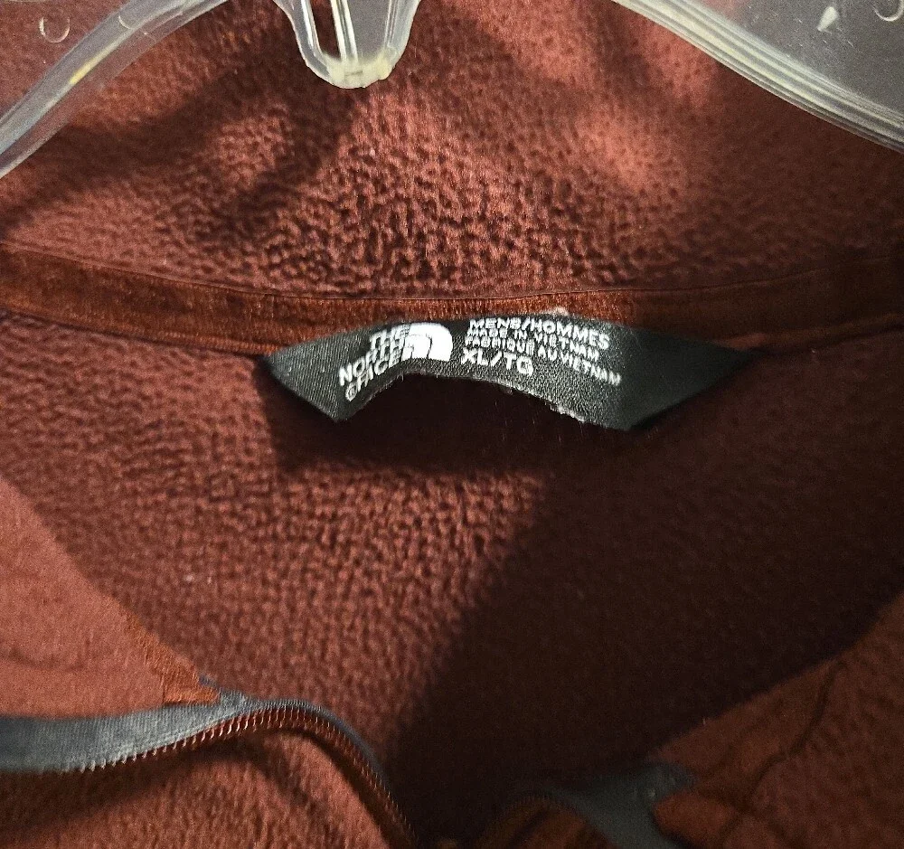 The North Face Men's Zip-Up Fleece Pullover - Rust